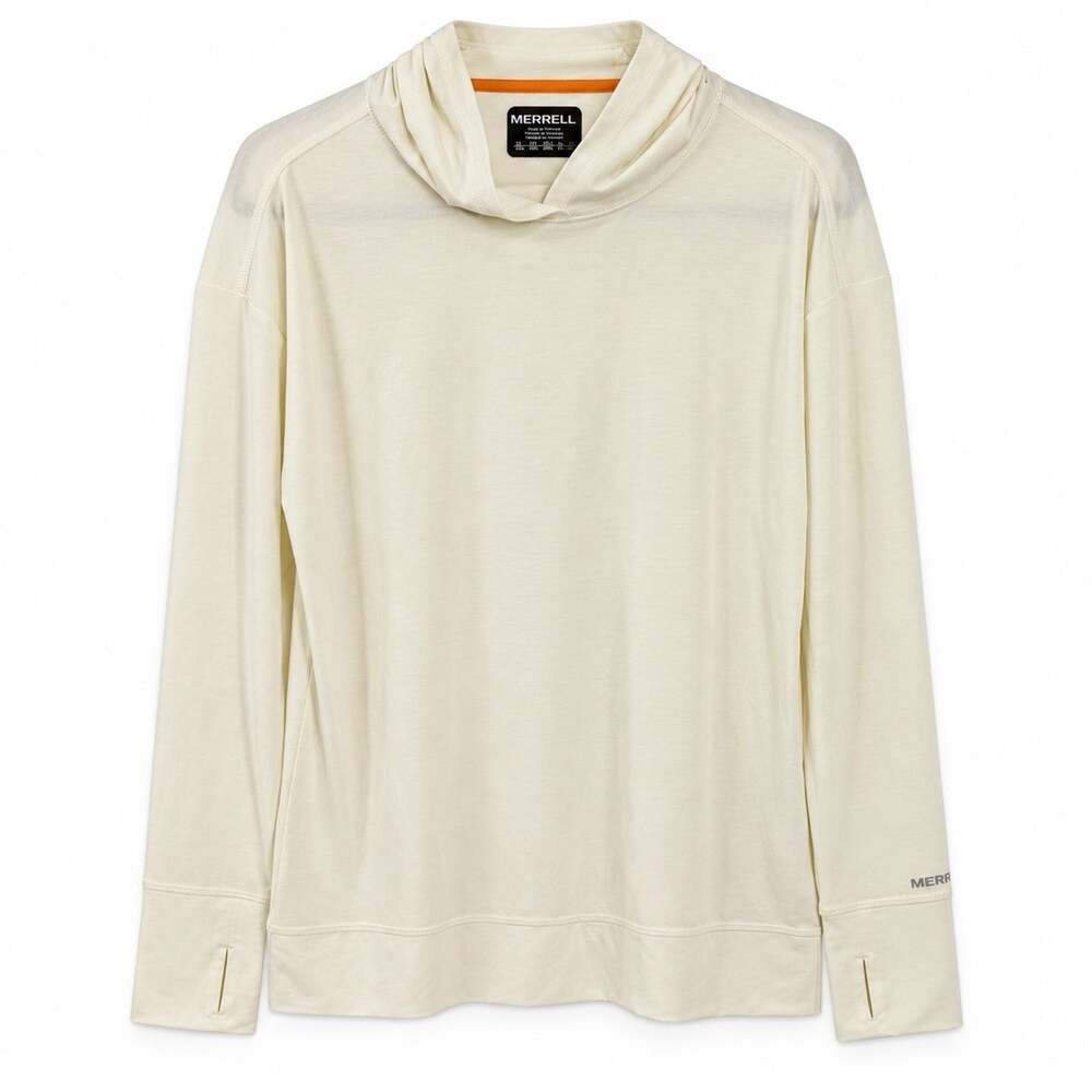 Merrell Horizon Hooded Base Layer Top Mens M Medium Soft White SMS Sample FA26